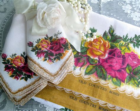 Royal Albert Old Country Roses Four Piece Linen Set Two Tea Etsy