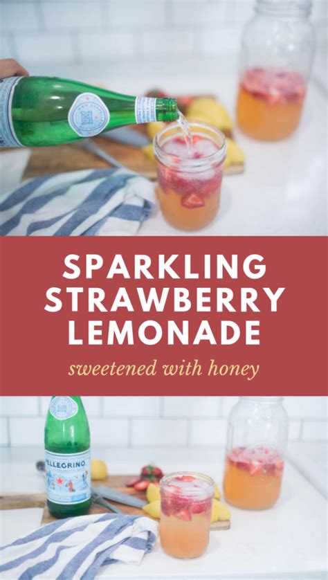Sparkling Strawberry Lemonade In Mason Jar Strawberry