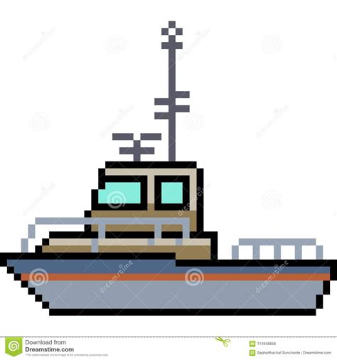 Pixel Art Ship Vector Editable 246221297