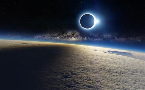 Solar Eclipse From Space 4k Wallpaper