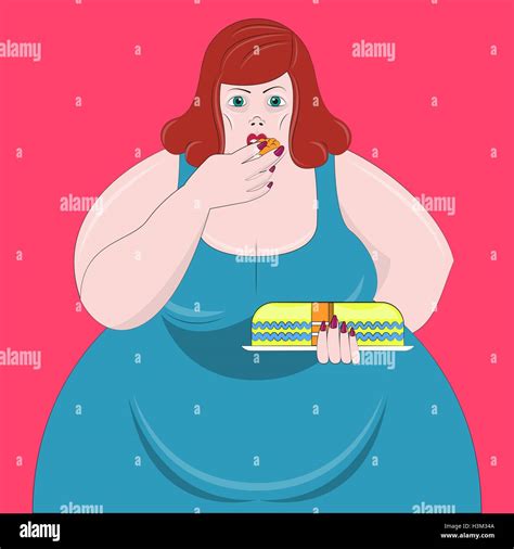 Obesidad Mujer Ilustración Vectorial Imagen Vector De Stock Alamy