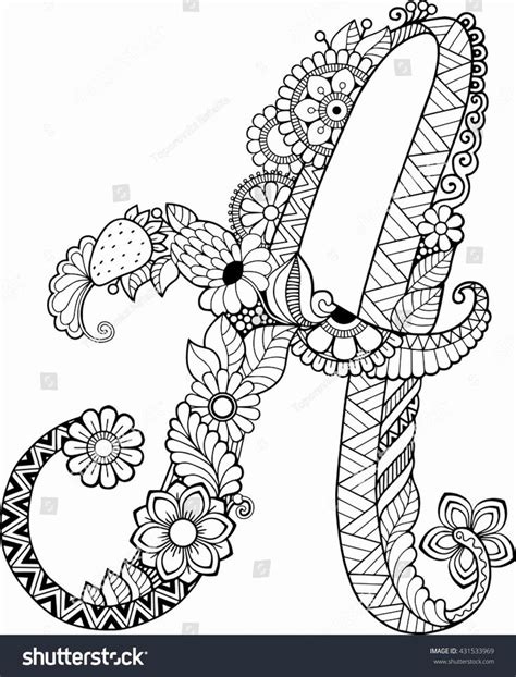 Coloring Pages Of Letters Beautiful Coloring Book For Adults Floral