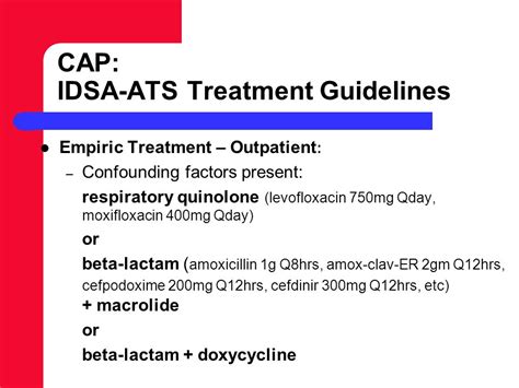 Community Acquired Pneumonia Treatment Guidelines Idsa Tratament