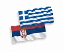 Serbia Vs Greece, Greek Smoky Mystic Flags Placed Side By Side. Thick ...