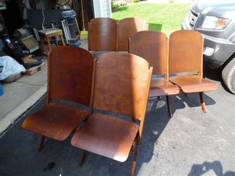 The wooden zoe church chair connecting into the pew is the first and only of its kind in the world. Vintage Antique Wood Folding Double Theater Stadium Seats ...