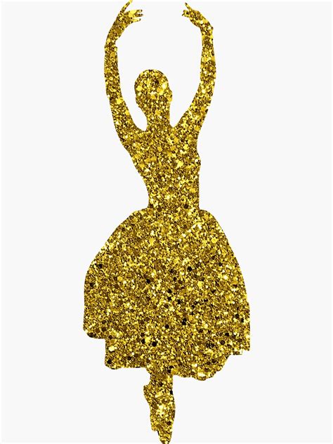 Cute Gold Glitter Ballet Girl Sticker For Sale By Mistersmithers
