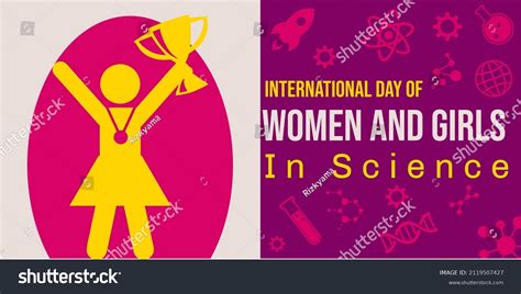 International Day Women Girls Science February Stock Vector Royalty