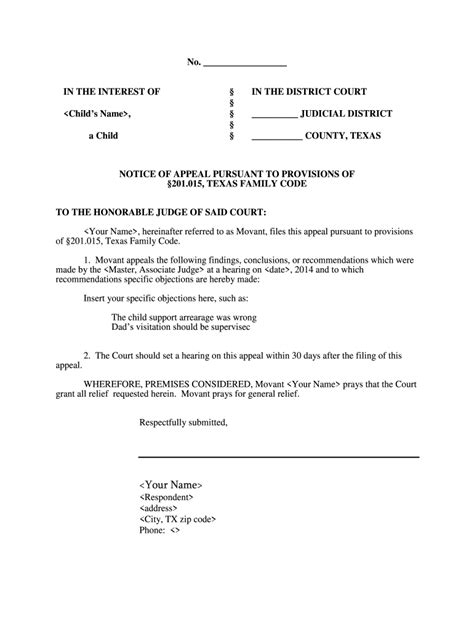 Notice Of Appeal Texas Pdf Fill Out And Sign Online Dochub