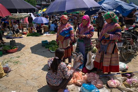 HMong Bac Ha market, hill tribe Flower people, Vietnam