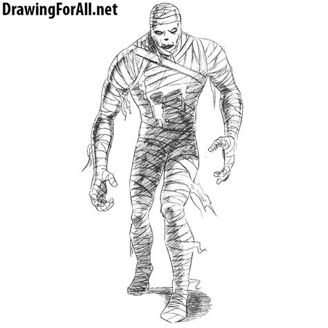 Signup for free weekly drawing tutorials. How to Draw a Mummy | Drawingforall.net