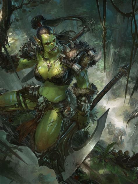 Female Orc Warrior 1181×1575 Warcraft Art Fantasy Art Fantasy Character Design