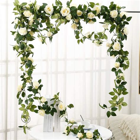 Buy Romantic Rose Vine Artificial Garland Hanging Fake Rose Ivy Silk