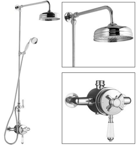 Barnangen shower body kit, 1τεμ. Chrome & Ceramic Traditional Shower System With 8" Rain ...