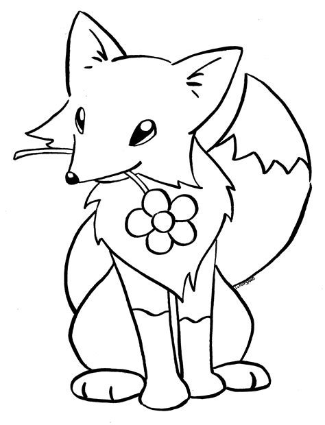 Christmas Fox Coloring Page Page For All Ages Coloring Home