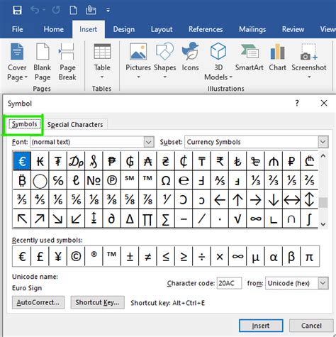 how to insert special text characters symbols in phot