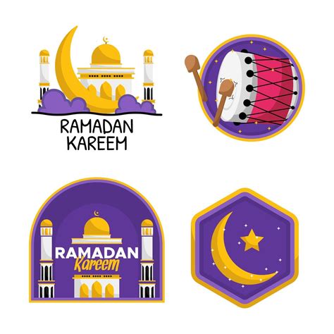 Ramadan Kareem Greeting Sticker Set 2078770 Vector Art At Vecteezy