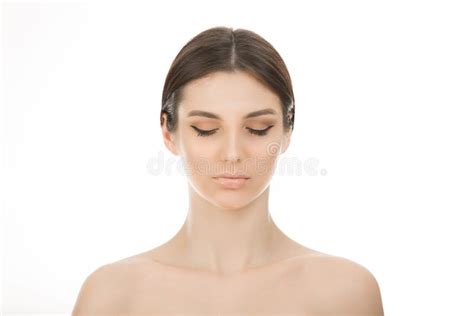 Beauty Woman With Natural Make Up And Eyes Closed Stock Image Image