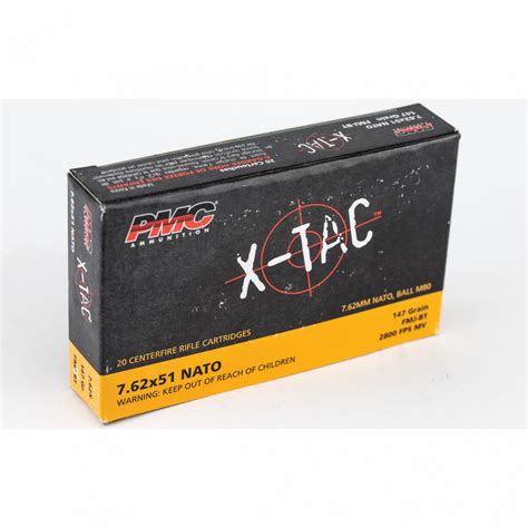 Pmc Xtac 762nato 147 Grain Full Metal Jacket Boat Tail 20500 4shooters