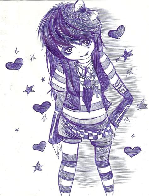 Emo Girl Sketch By Sukina Chan On Deviantart