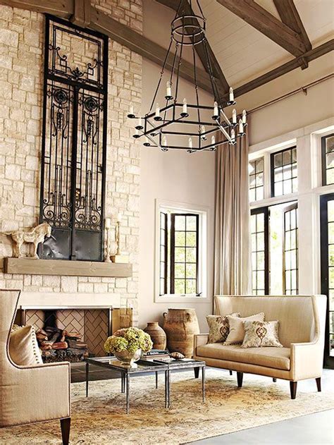 Stretching From The Lofted Ceiling To The Floor This Fireplace Is A