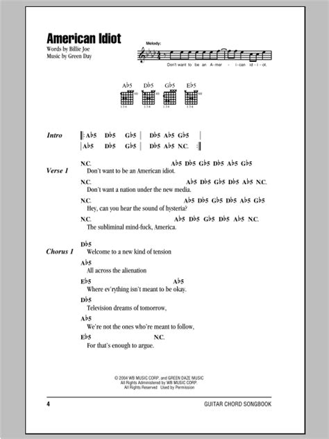 Check spelling or type a new query. Green Day "American Idiot" Sheet Music PDF Notes, Chords ...