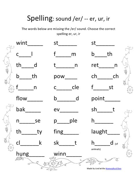 Phonics Spelling Worksheet
