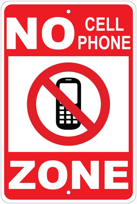 No Cell Phone Zone Notice 8x12 Aluminum Sign Ebay
