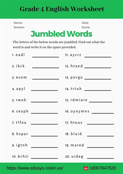 English Language Worksheets For Grade 4 Free Printable Worksheet