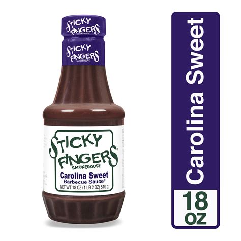 Sticky Fingers Smokehouse Carolina Sweet Barbecue Sauce 18 Oz