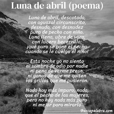 Poema Luna De Abril Poema De Andrés Eloy Blanco Análisis Del Poema