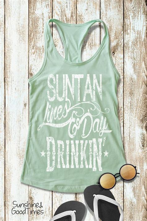 River Shirts Suntan Lines Day Drinking Shirt Summer Tank Etsy