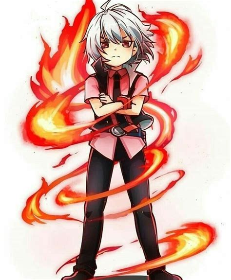 An Anime Character Is Standing In Front Of Fire And Holding His Hands On His Hips