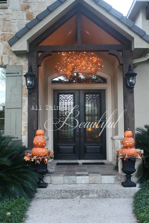 Whatever type of chandelier you need for your porch, deck, patio or outdoor living space, you are sure to find it in this. Fall Porch Lighting | Front porch decorating, Fall front ...