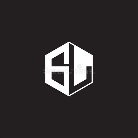 Gl Logo Monogram Hexagon With Black Background Negative Space Style