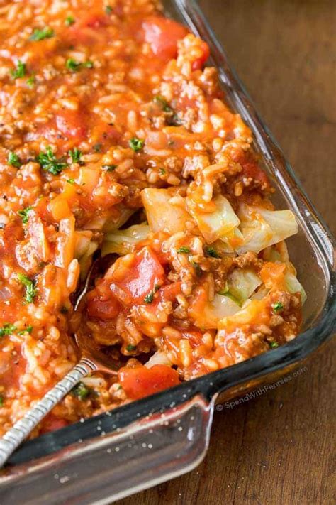 In a large skillet brown the ground beef with the onion and garlic. The Sweat Effect | Lazy Man Cabbage Rolls