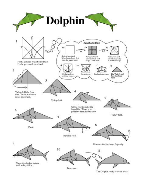 Origami Dolphin Instructions Easy Arts And Crafts Ideas