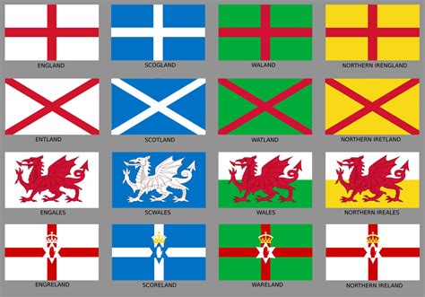 The British Isles But Every Flag Is Redesignedandrenamed With Each