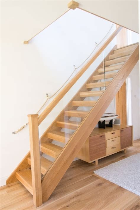 Oak Open Plan Staircase With Glass Balustrade Oak Stairs Interior