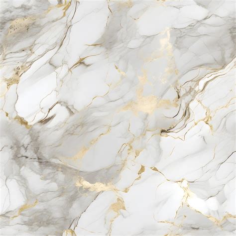 Premium Ai Image White Gold Marble Texture Seamless