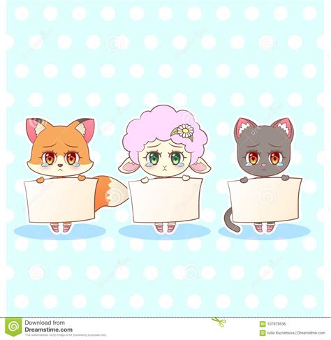 Sweet Kitty Little Cute Kawaii Anime Cartoon Sad Sorry Cry