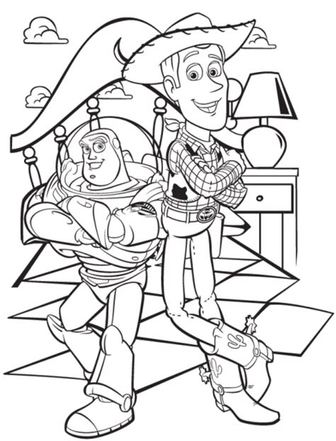 Woody jessie and buzz riding bullseye. Toy Story Sheriff Woody And Buzz Lightyear Coloring Page ...
