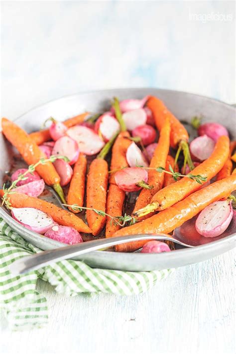 Roasted Radishes And Carrots With Thyme And Lemon