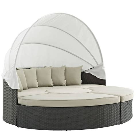 Modway Sojourn Outdoor Patio Sunbrella Canopy Daybed Multiple Colors