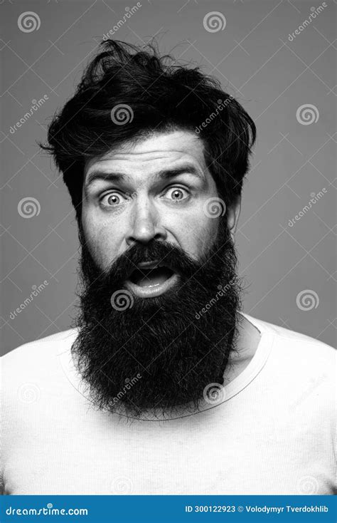 Bearded Stylish Businessman Is Surprised Shocked Man With Surprise Expression Wow Amazed
