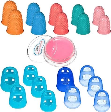 20 Pieces Rubber Finger Tips Silicone Finger Protector Finger Cover Cap