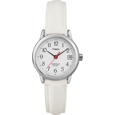 shop timex women s t2h391 easy reader white leather strap nurse s watch free shipping today