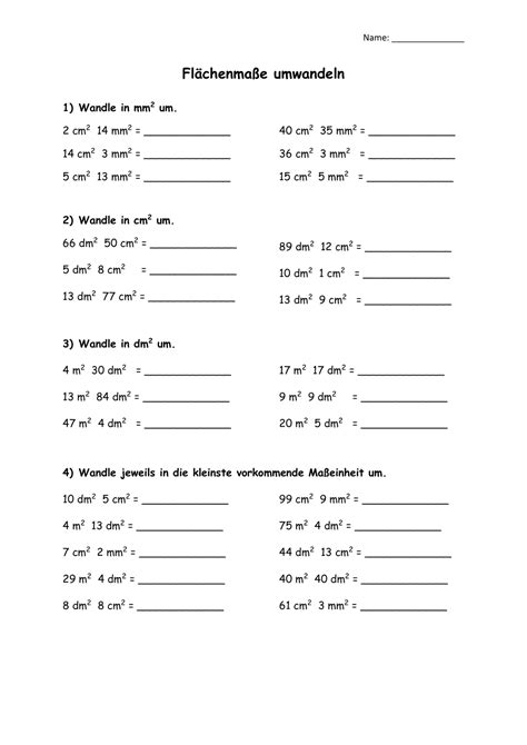 Flächenmaße Umwandeln Unterrichtsmaterial Im Fach Mathematik Mathematik