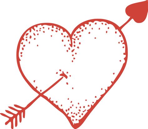 Doodle Heart With Arrow Openclipart