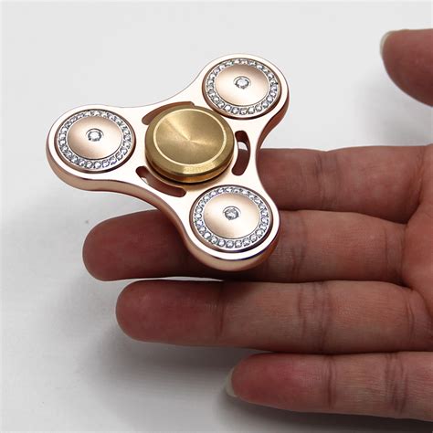 Luxury Diamond Hand Fidget Spinner Zinc Alloy Finger Gyroscope Focus Toy