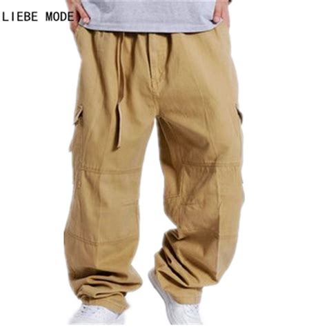 Mens Military Style Loose Fit Baggy Cargo Pants Men Multi Pocket Cargo Pants For Men Casual